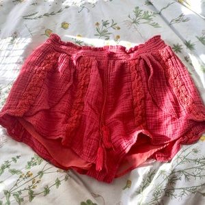 Red Flowy Shorts - American Eagle